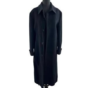 Paco Rabanne Black Long Sleeve Button-Down Long Length Winter Coat w/ Pockets